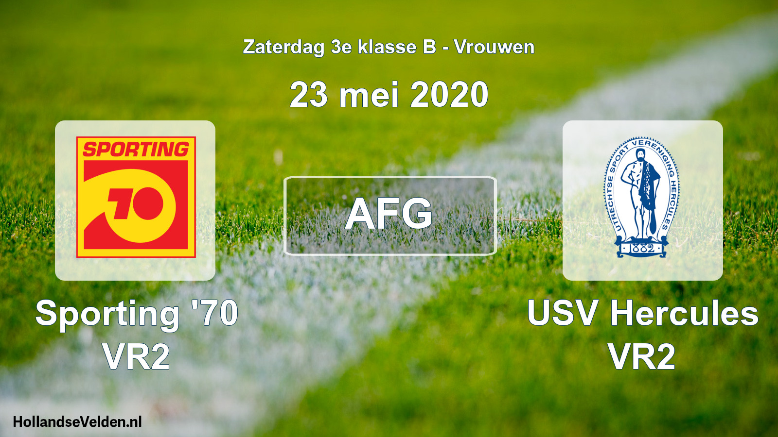 Geplande wedstrijd: Sporting '70 VR2 - USV Hercules VR2 (23 mei 2020)