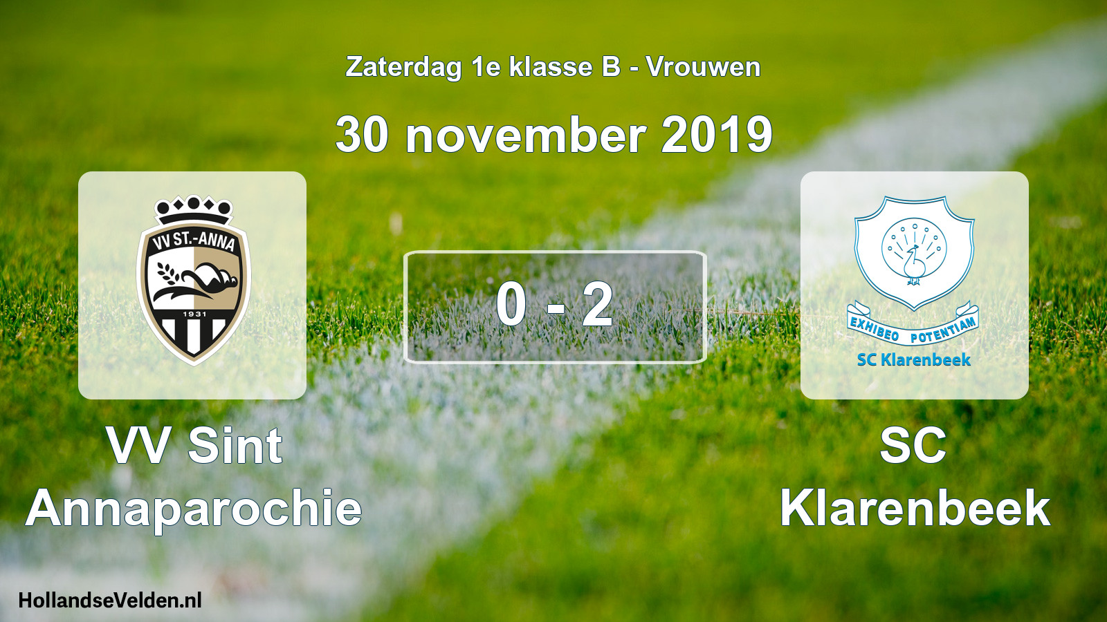 Total number of matches played: VV Sint Annaparochie - SC Klarenbeek 0 - 2 (30 November 2019)