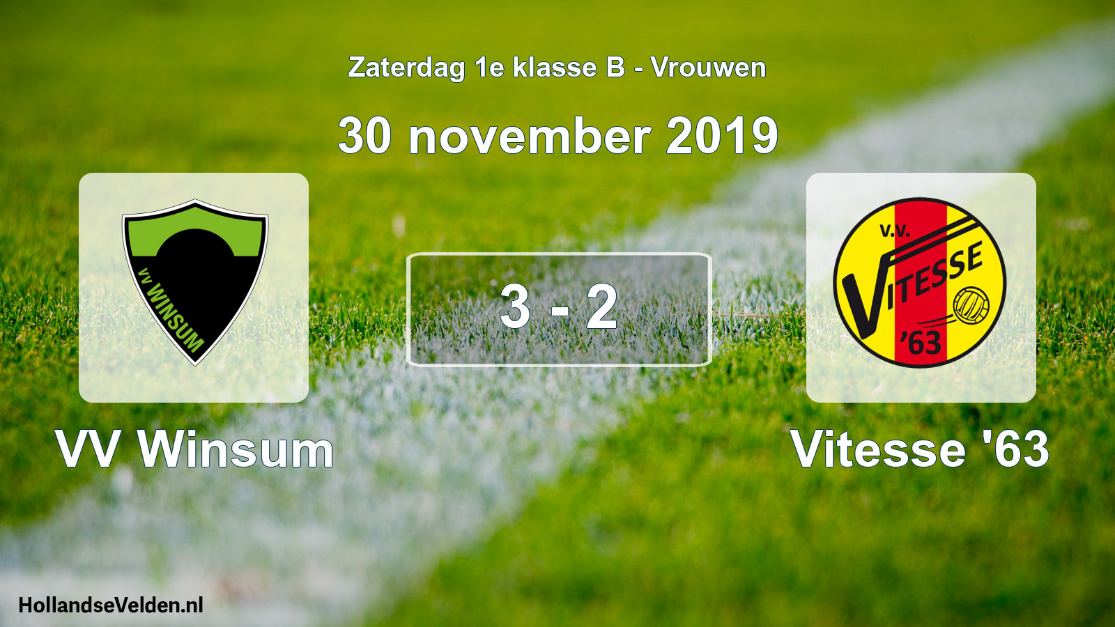 Total number of matches played: VV Winsum - Vitesse '63 3 - 2 (30 November 2019)