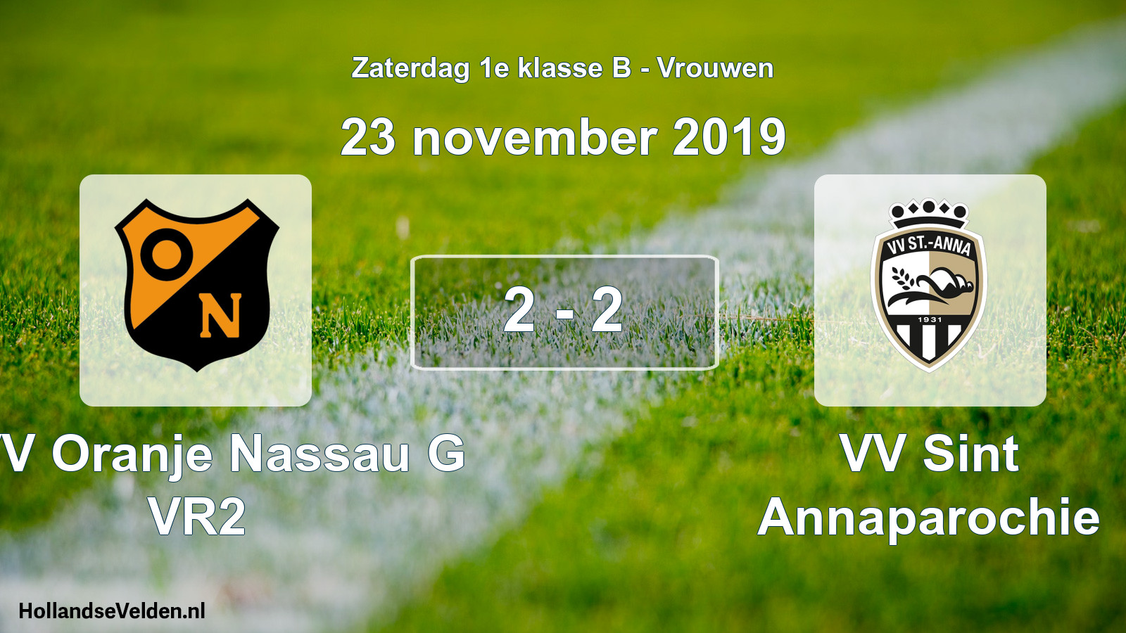 Total number of matches played: CVV Oranje Nassau G VR2 - VV Sint Annaparochie 2 - 2 (23 November 2019)