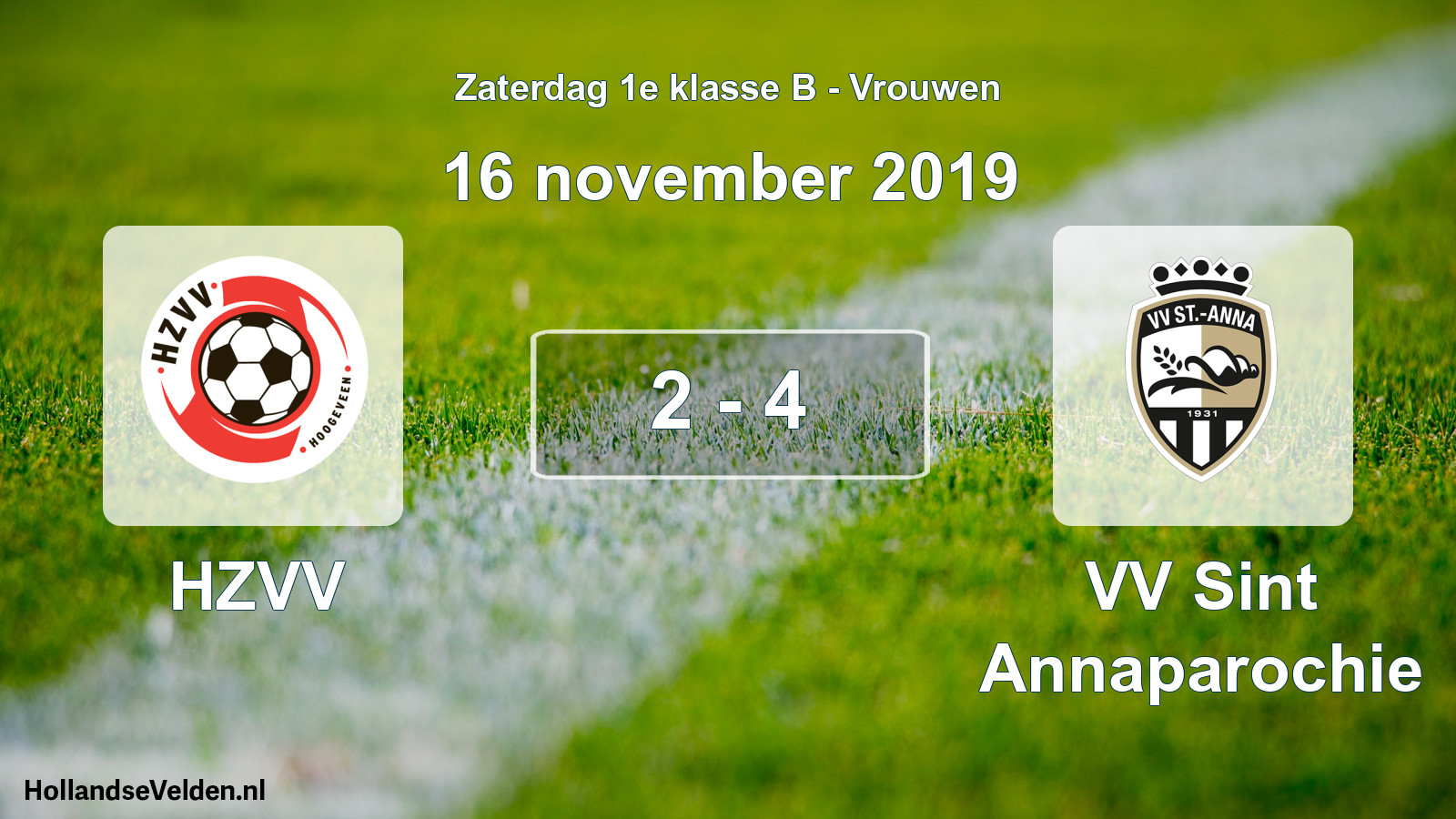 Total number of matches played: HZVV - VV Sint Annaparochie 2 - 4 (16 November 2019)
