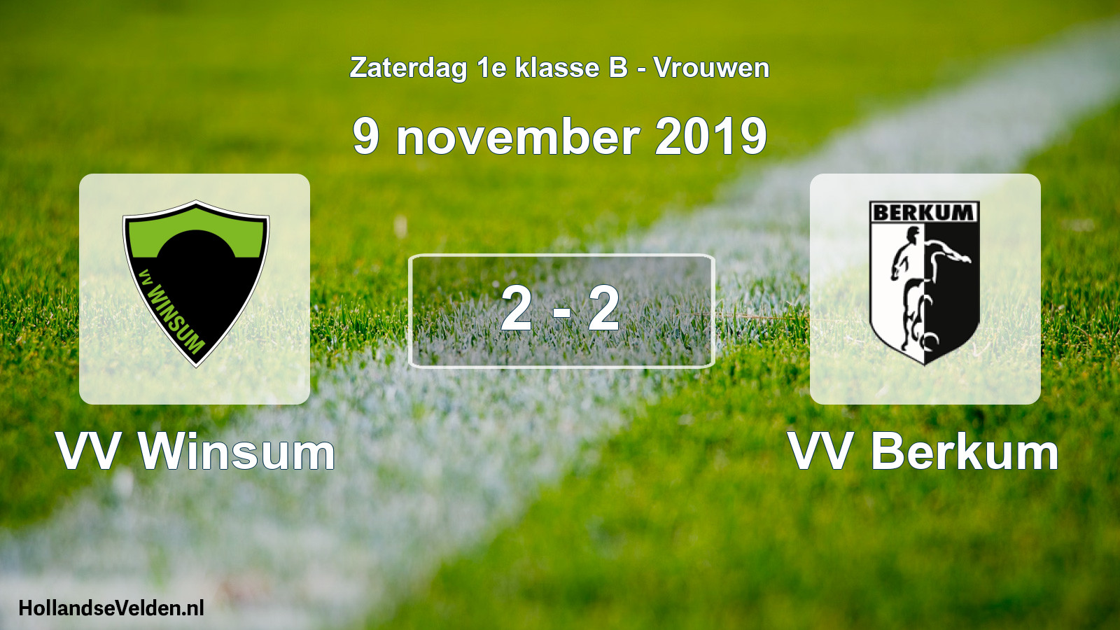 Total number of matches played: VV Winsum - VV Berkum 2 - 2 (9 November 2019)