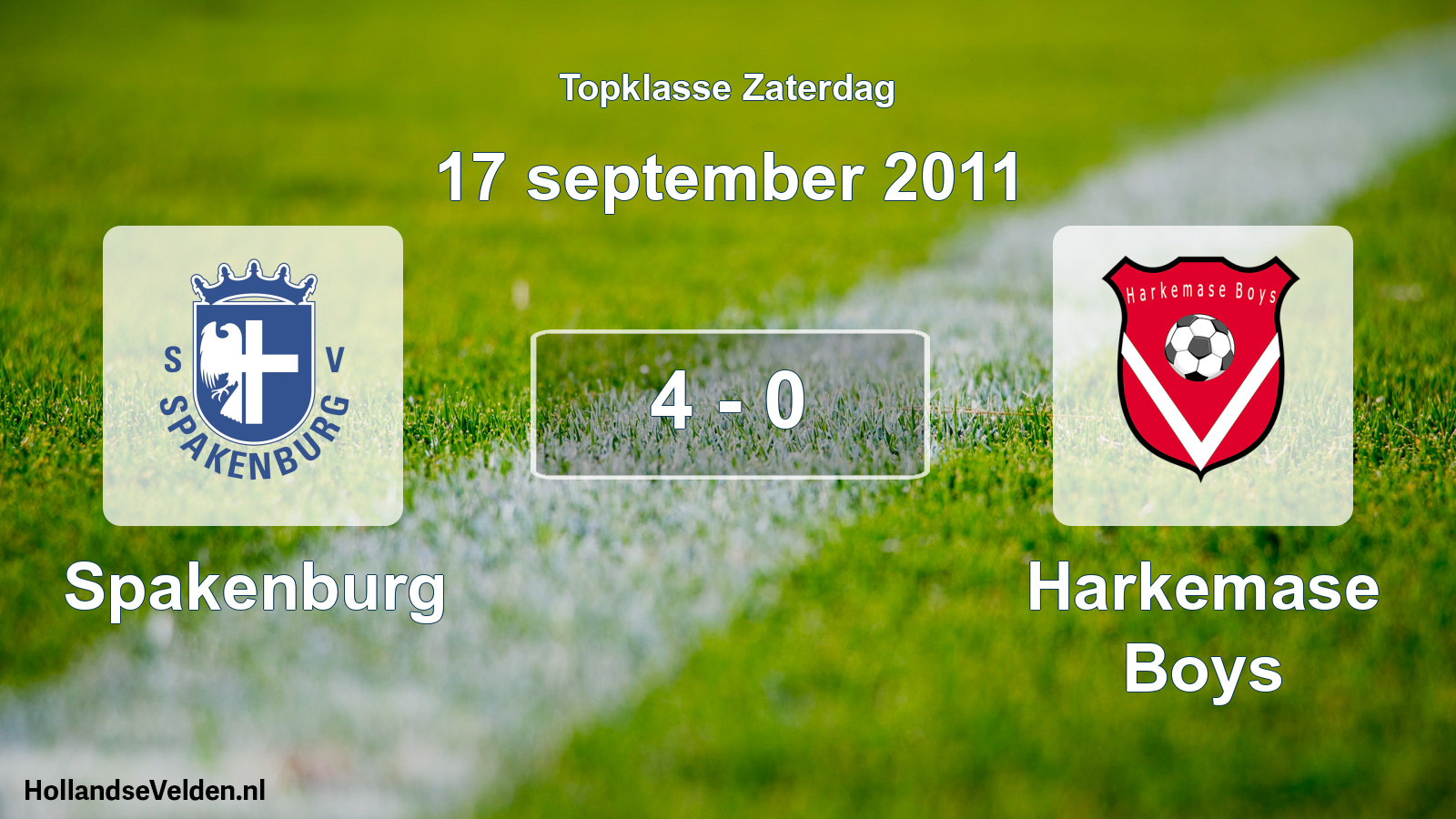 Total number of matches played: Spakenburg - Harkemase Boys 4 - 0 (17 September 2011)