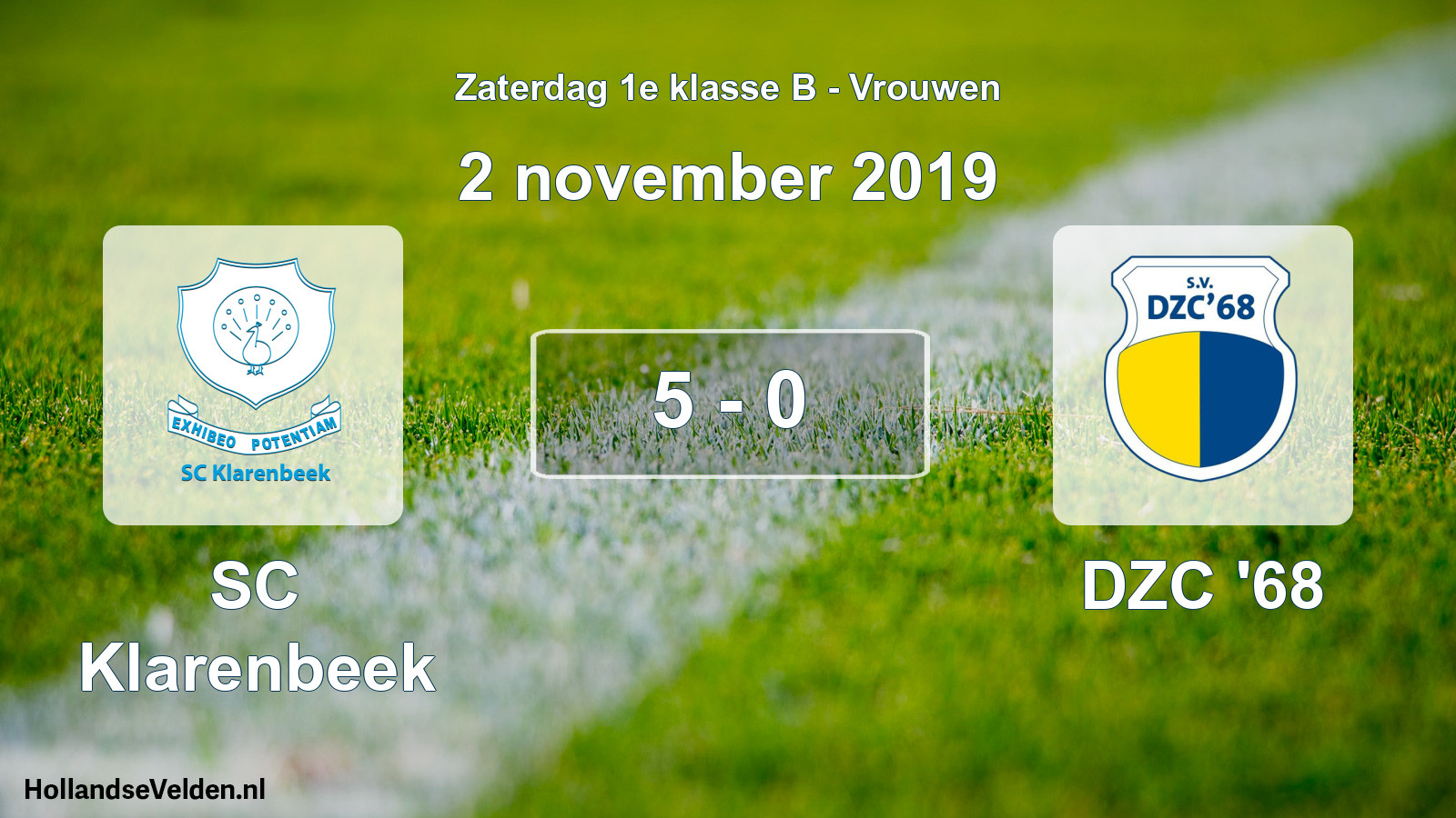 Total number of matches played: SC Klarenbeek - DZC '68 5 - 0 (2 November 2019)