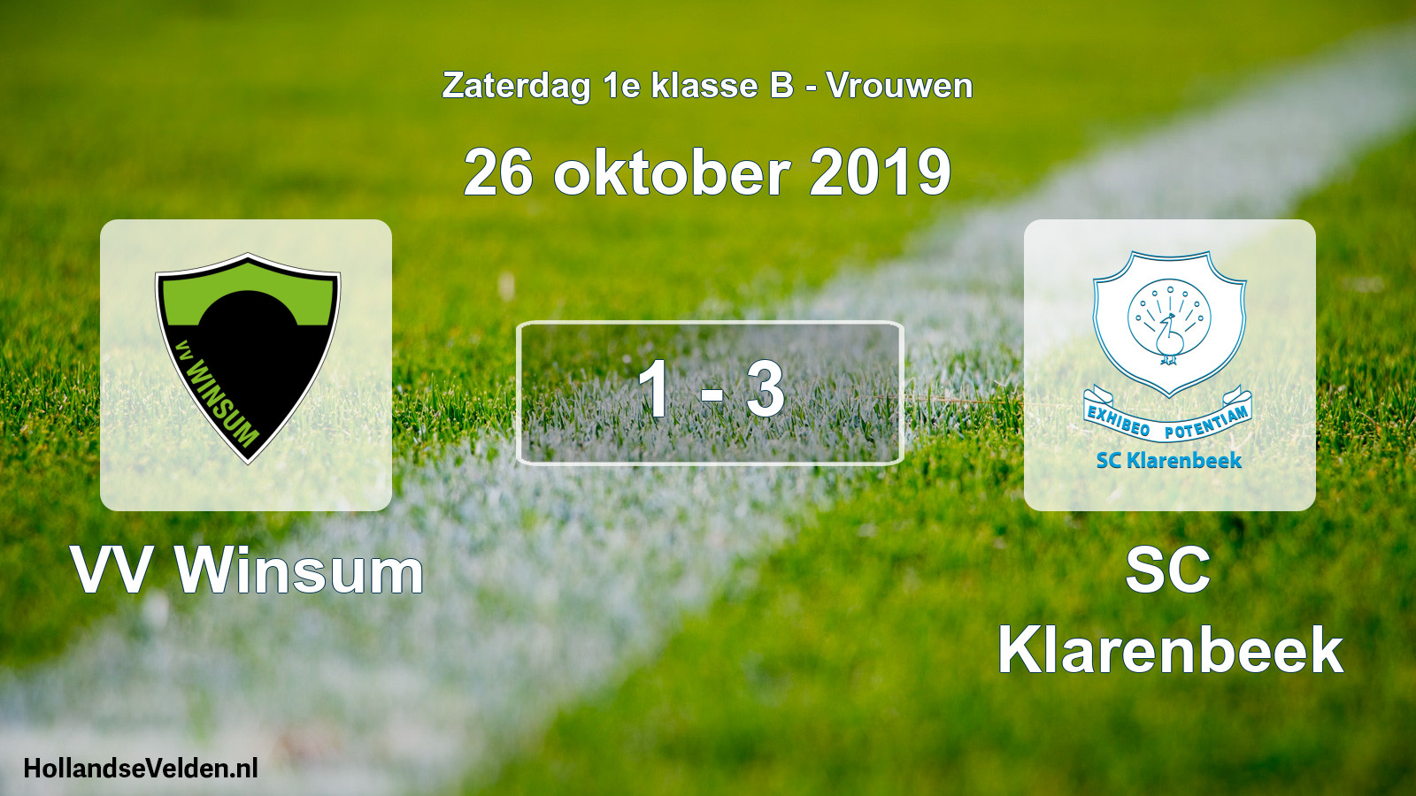 Total number of matches played: VV Winsum - SC Klarenbeek 1 - 3 (26 October 2019)