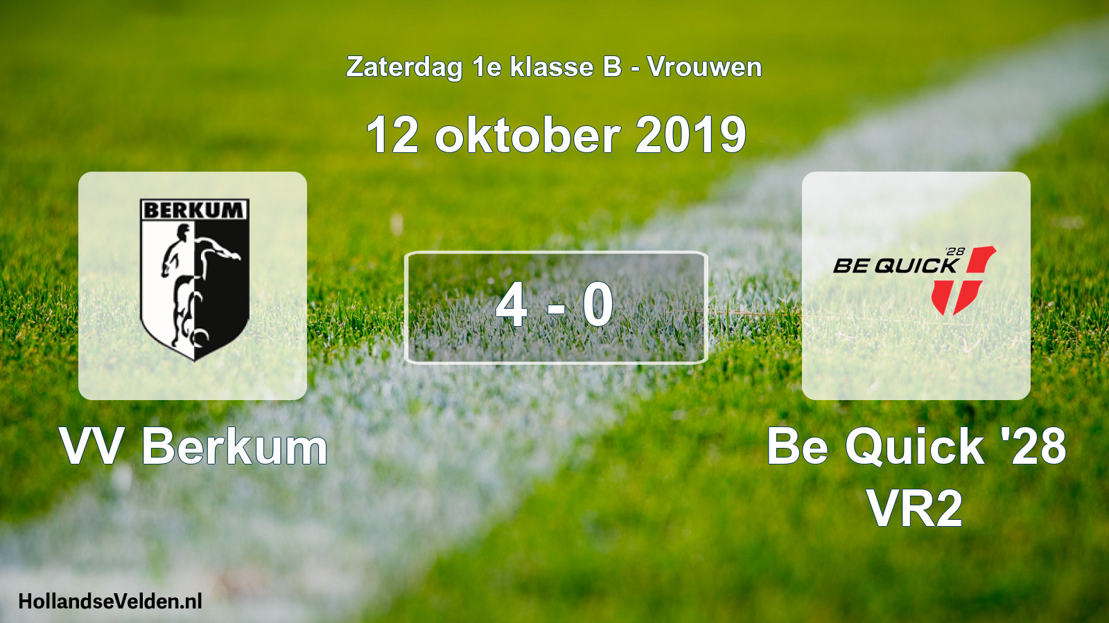Total number of matches played: VV Berkum - Be Quick '28 VR2 4 - 0 (12 October 2019)