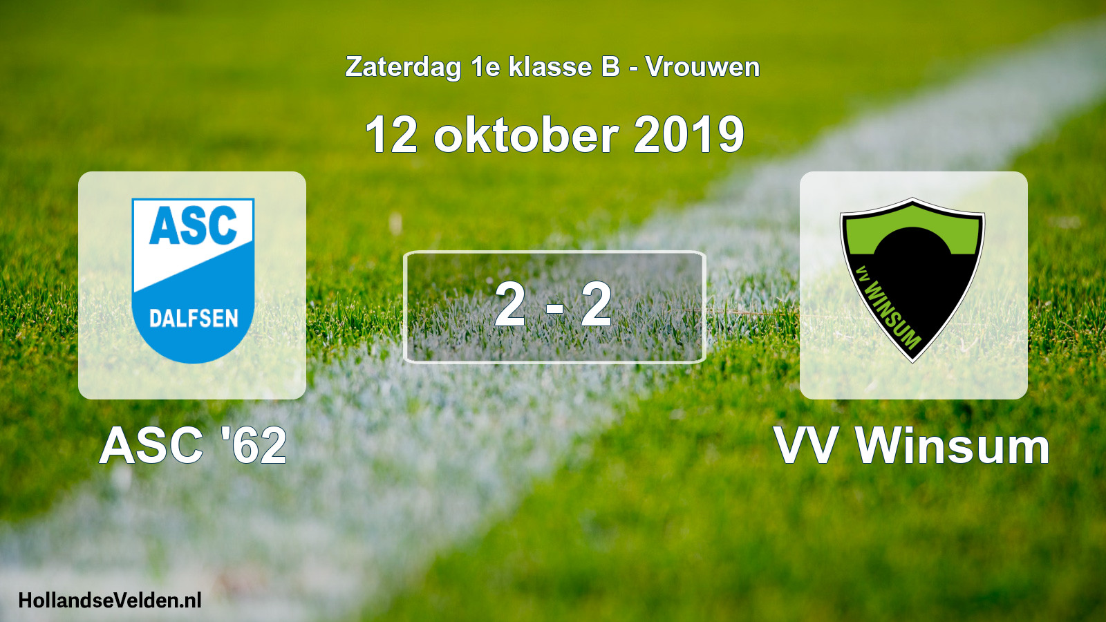 Total number of matches played: ASC '62 - VV Winsum 2 - 2 (12 October 2019)