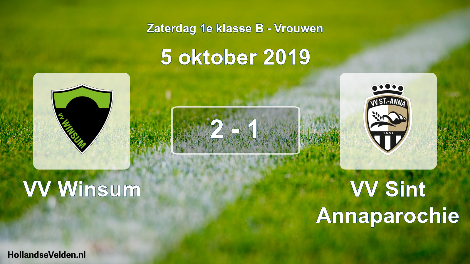Total number of matches played: VV Winsum - VV Sint Annaparochie 2 - 1 (5 October 2019)