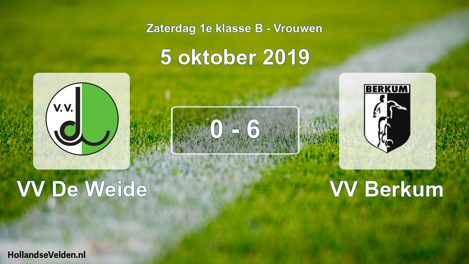 Total number of matches played: VV De Weide - VV Berkum 0 - 6 (5 October 2019)