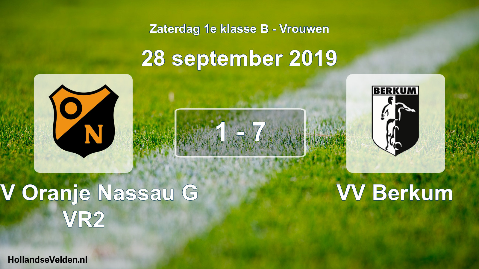 Total number of matches played: CVV Oranje Nassau G VR2 - VV Berkum 1 - 7 (28 September 2019)
