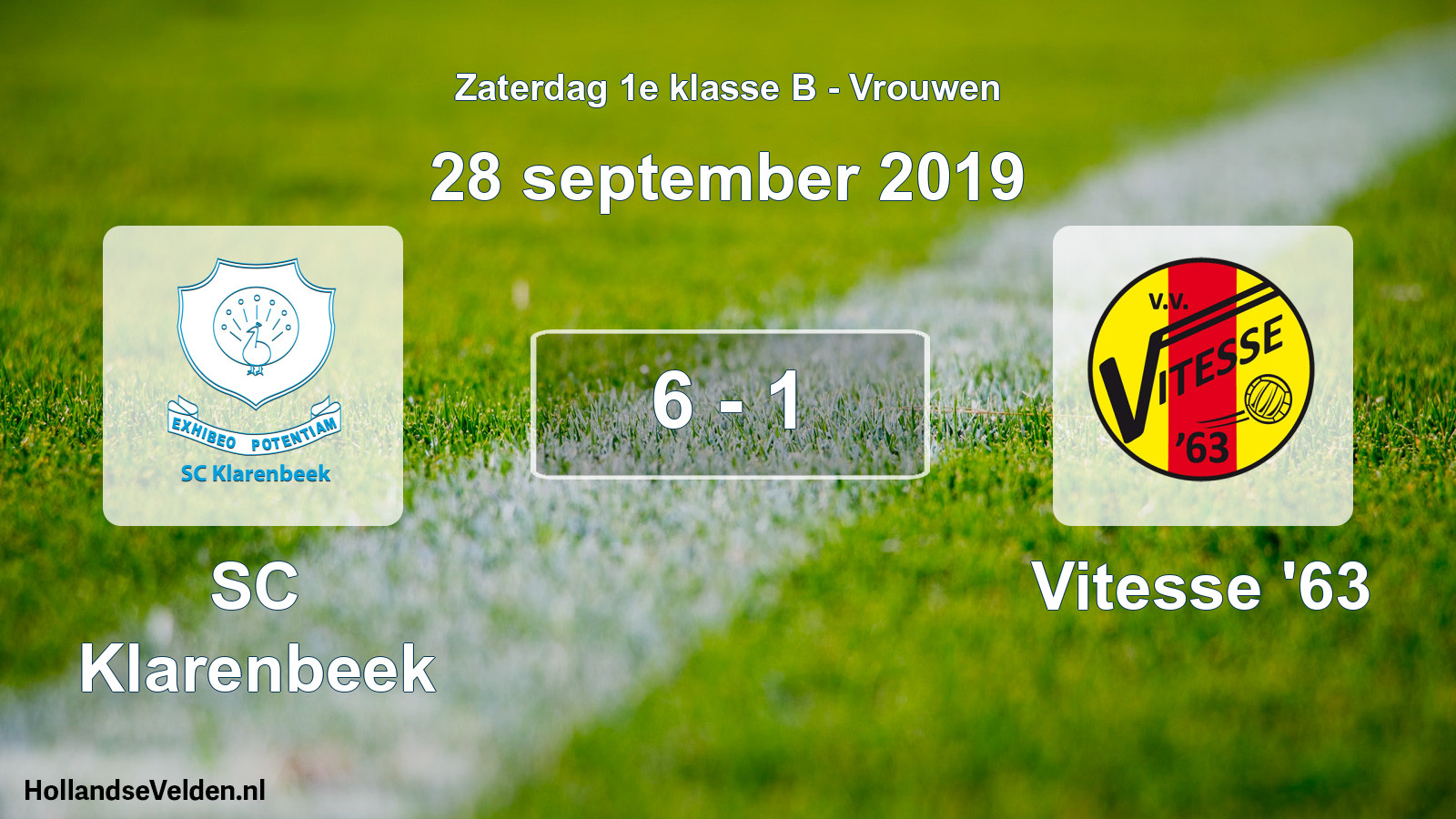 Total number of matches played: SC Klarenbeek - Vitesse '63 6 - 1 (28 September 2019)