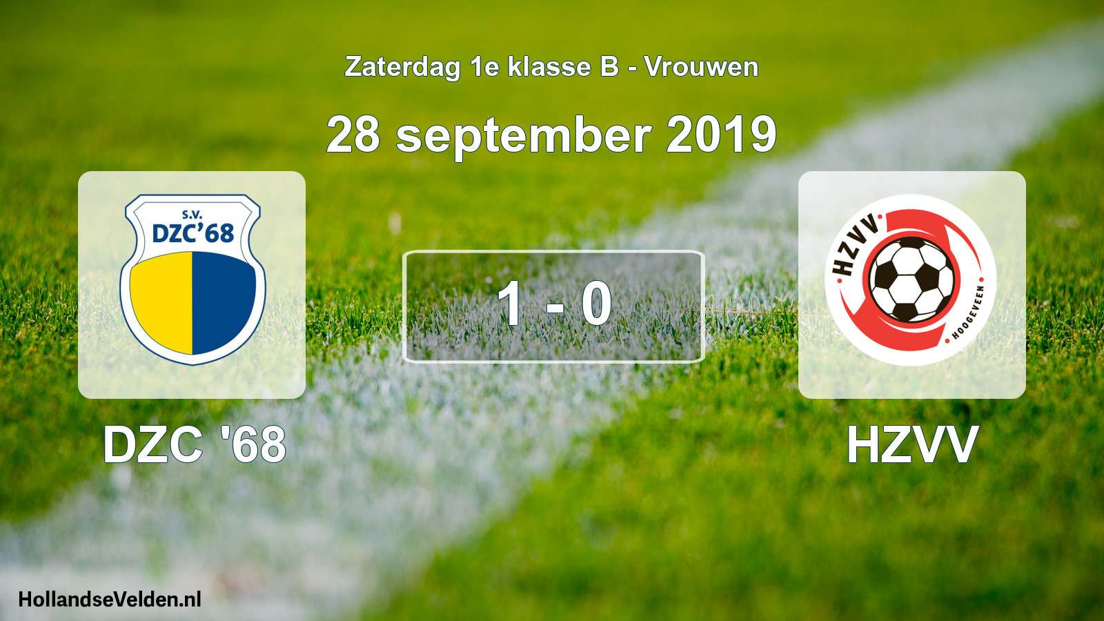 Total number of matches played: DZC '68 - HZVV 1 - 0 (28 September 2019)