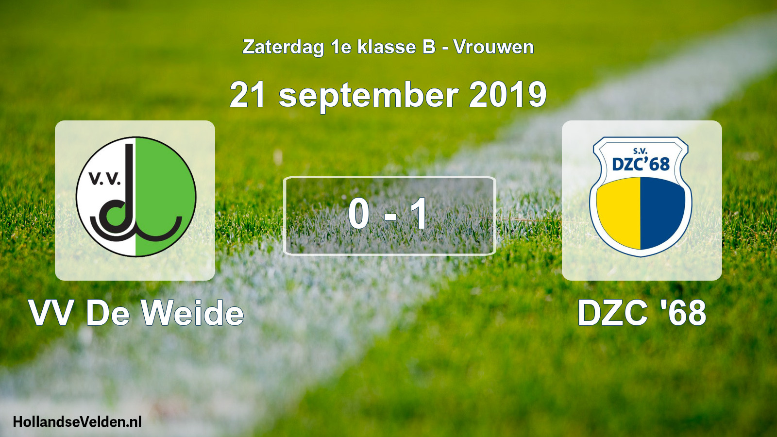 Total number of matches played: VV De Weide - DZC '68 0 - 1 (21 September 2019)