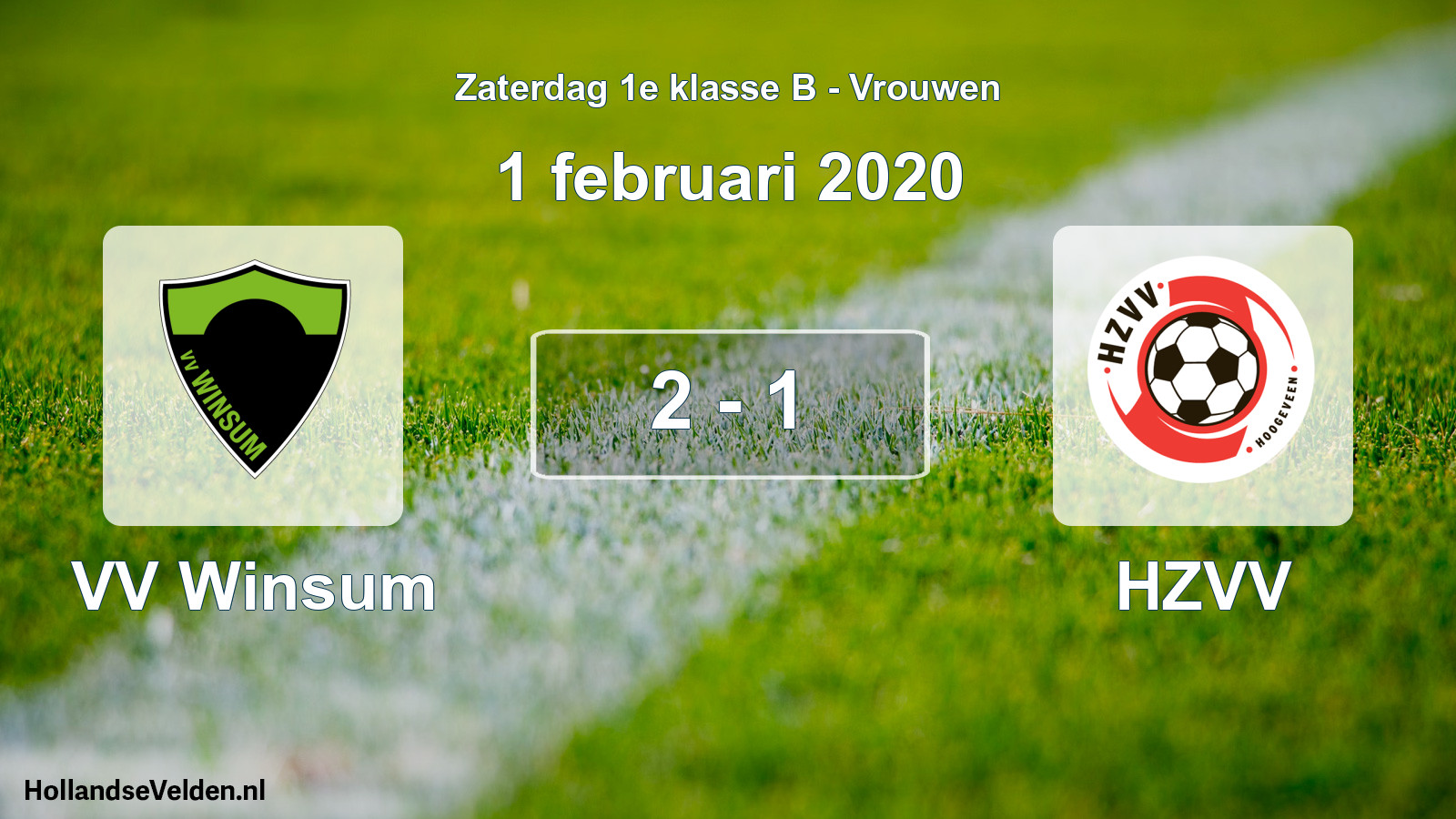 Total number of matches played: VV Winsum - HZVV 2 - 1 (1 February 2020)