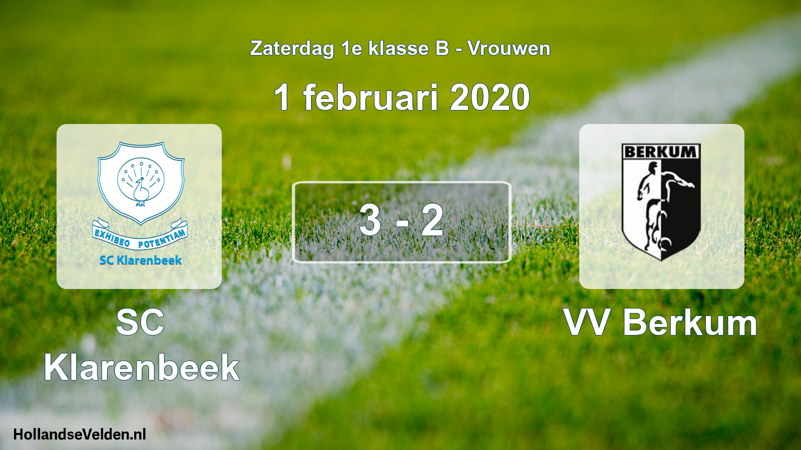 Total number of matches played: SC Klarenbeek - VV Berkum 3 - 2 (1 February 2020)