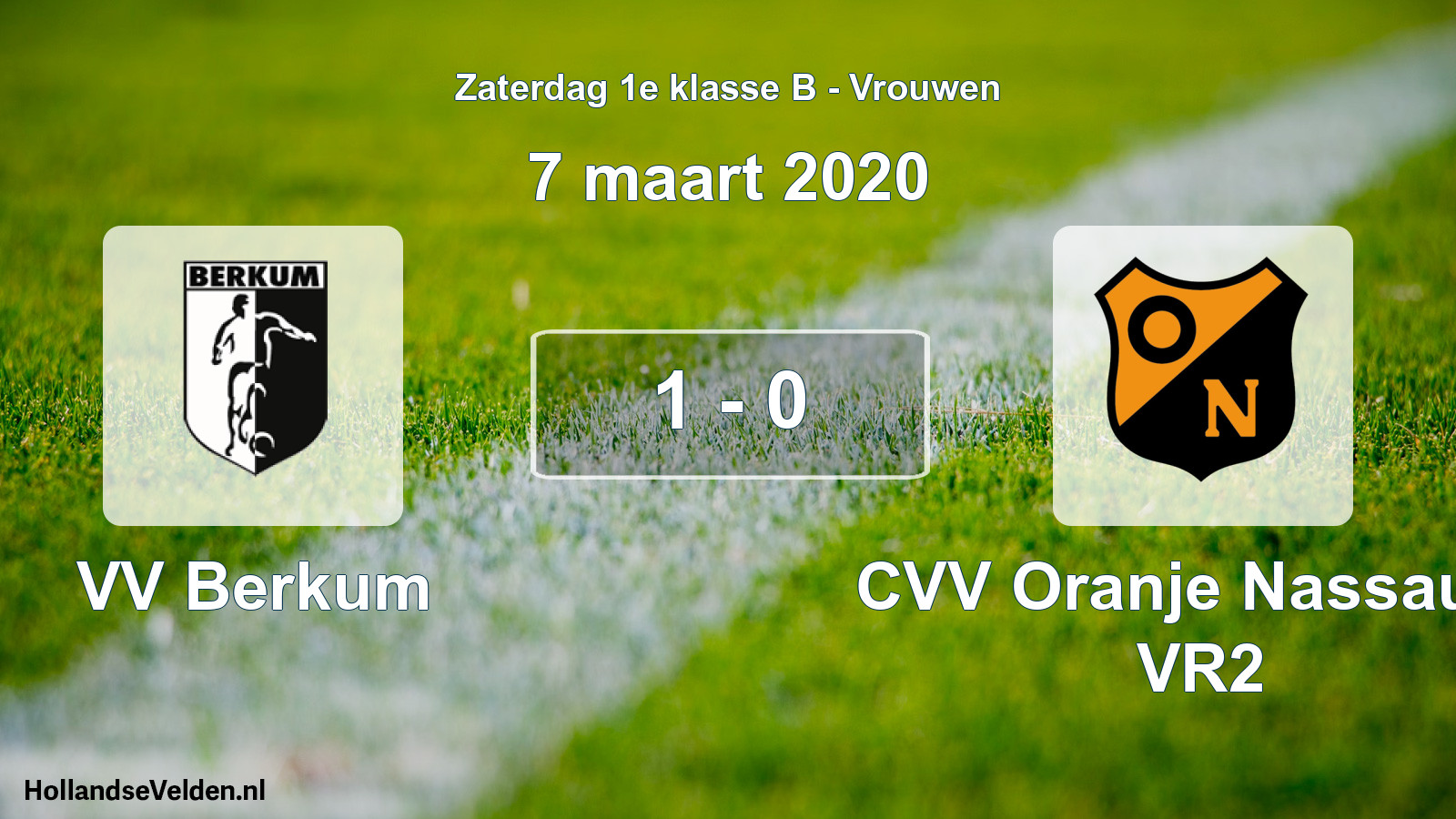 Total number of matches played: VV Berkum - CVV Oranje Nassau G VR2 1 - 0 (7 March 2020)
