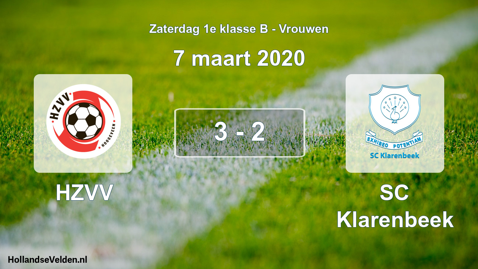 Total number of matches played: HZVV - SC Klarenbeek 3 - 2 (7 March 2020)