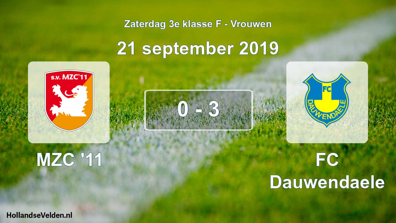 Gespeelde wedstrijd: MZC '11 - FC Dauwendaele 0 - 3 (21 september 2019)
