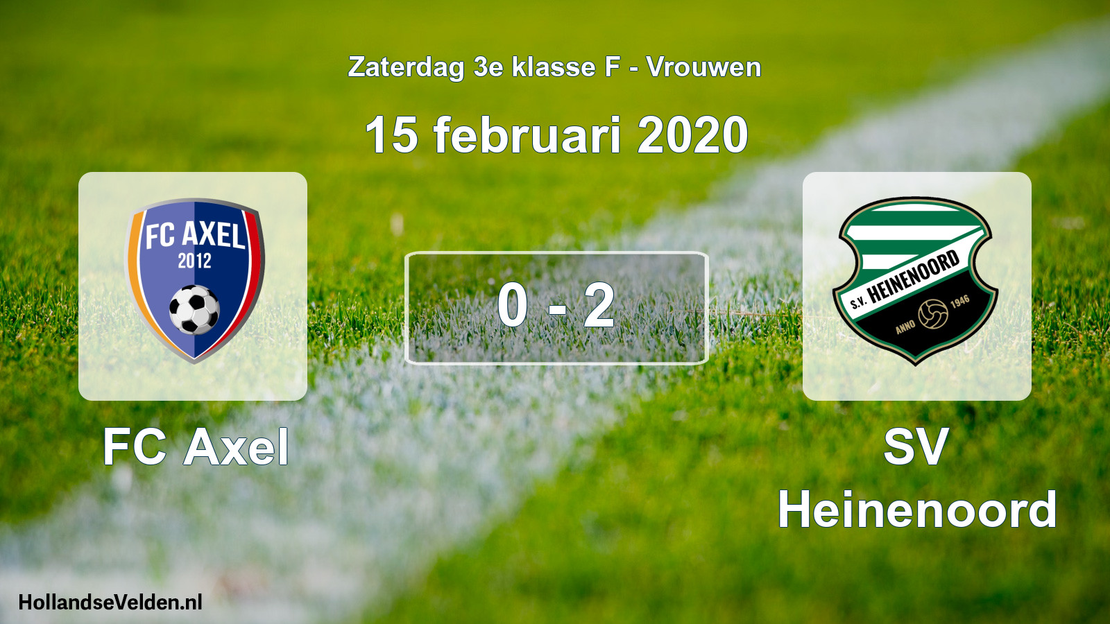 Gespeelde wedstrijd: FC Axel - SV Heinenoord 0 - 2 (15 februari 2020)