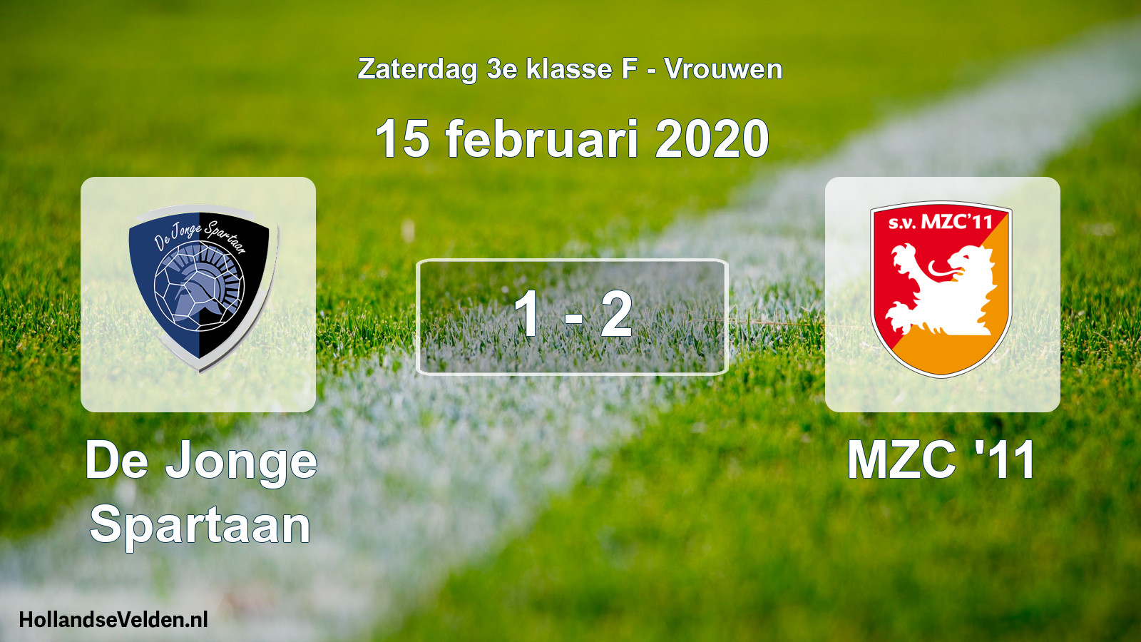 Gespeelde wedstrijd: De Jonge Spartaan - MZC '11 1 - 2 (15 februari 2020)
