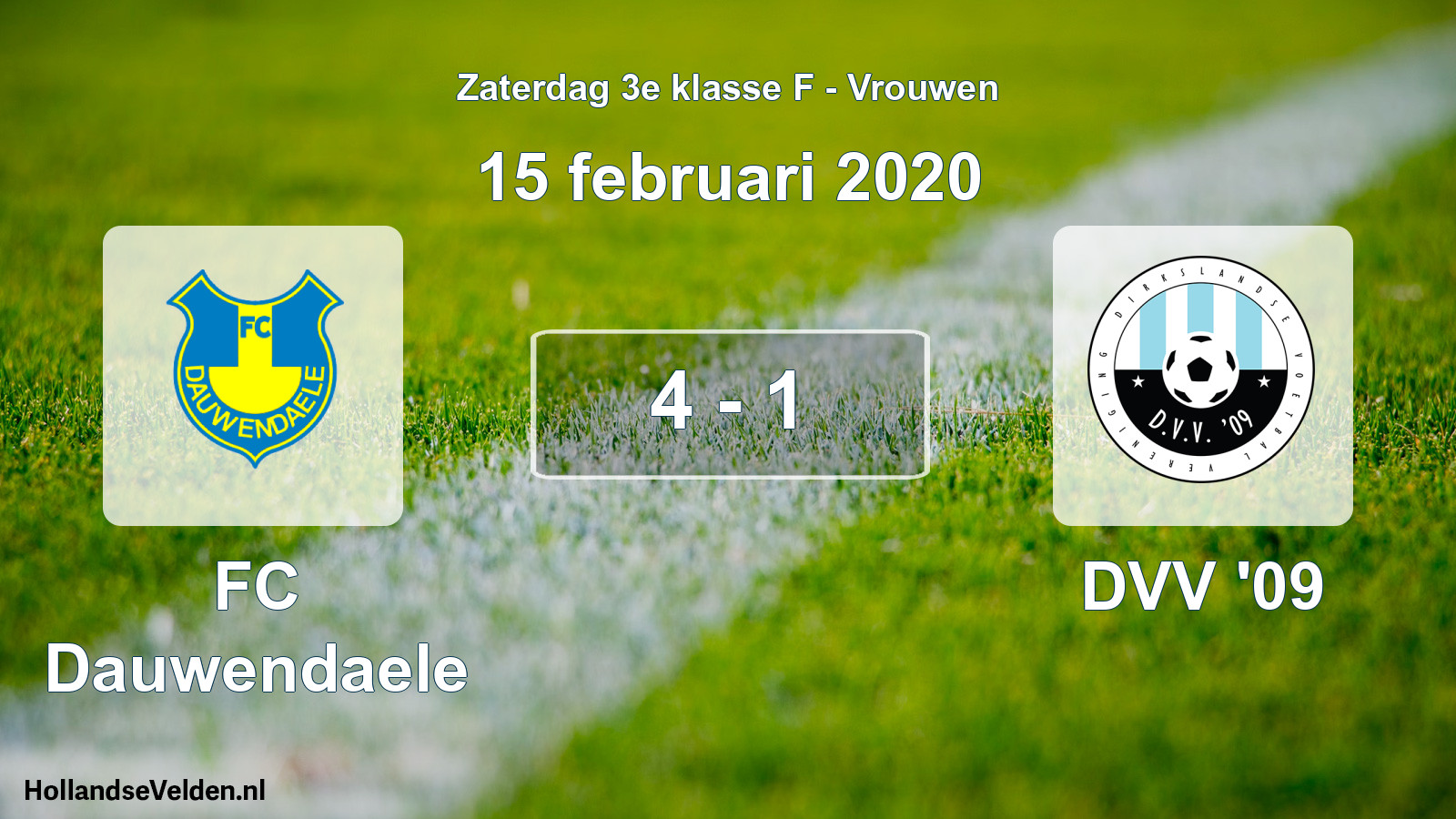 Gespeelde wedstrijd: FC Dauwendaele - DVV '09 4 - 1 (15 februari 2020)