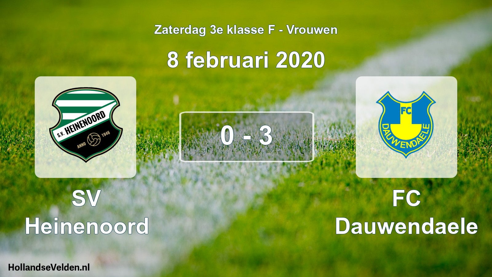 Total number of matches played: SV Heinenoord - FC Dauwendaele 0 - 3 (8 February 2020)