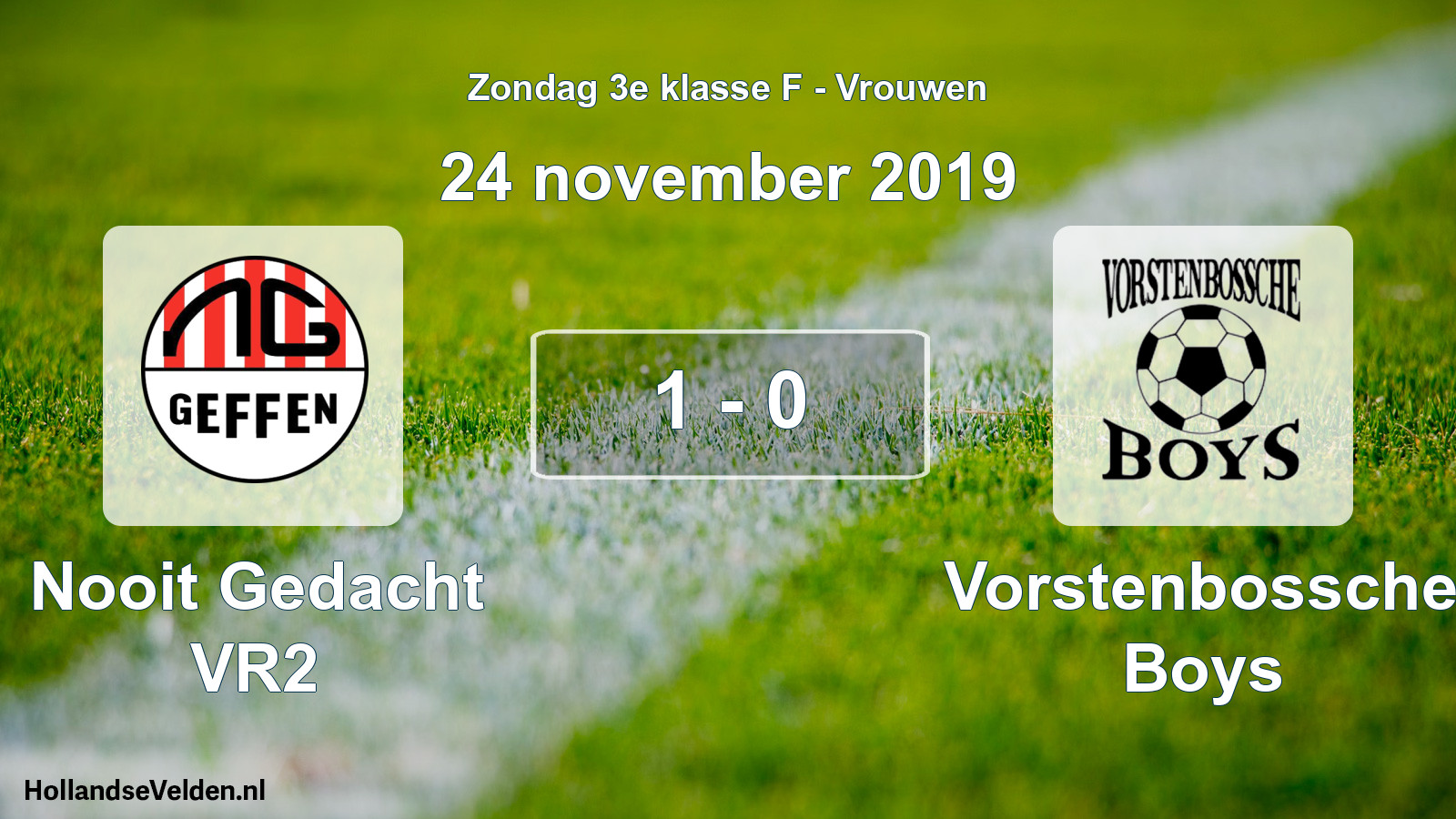 Gespeelde wedstrijd: Nooit Gedacht VR2 - Vorstenbossche Boys 1 - 0 (24 november 2019)