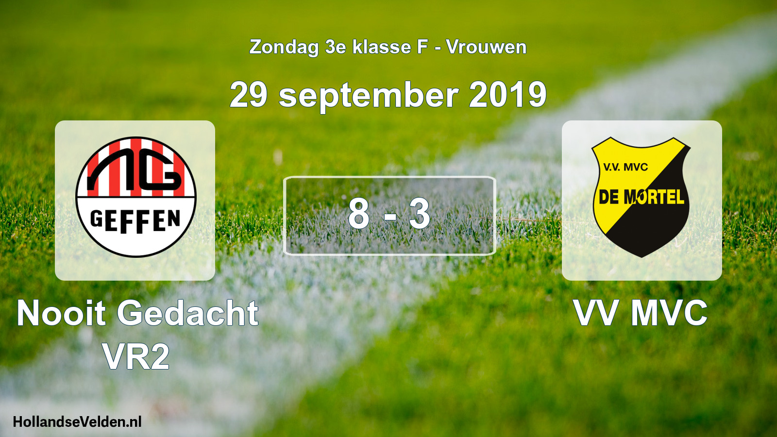 Gespeelde wedstrijd: Nooit Gedacht VR2 - VV MVC 8 - 3 (29 september 2019)