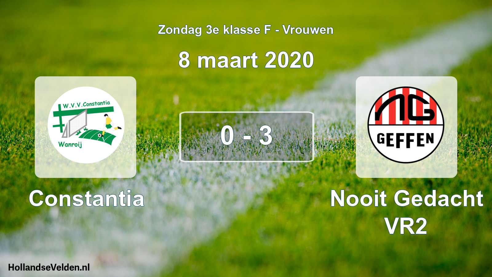 Gespeelde wedstrijd: Constantia - Nooit Gedacht VR2 0 - 3 (8 maart 2020)