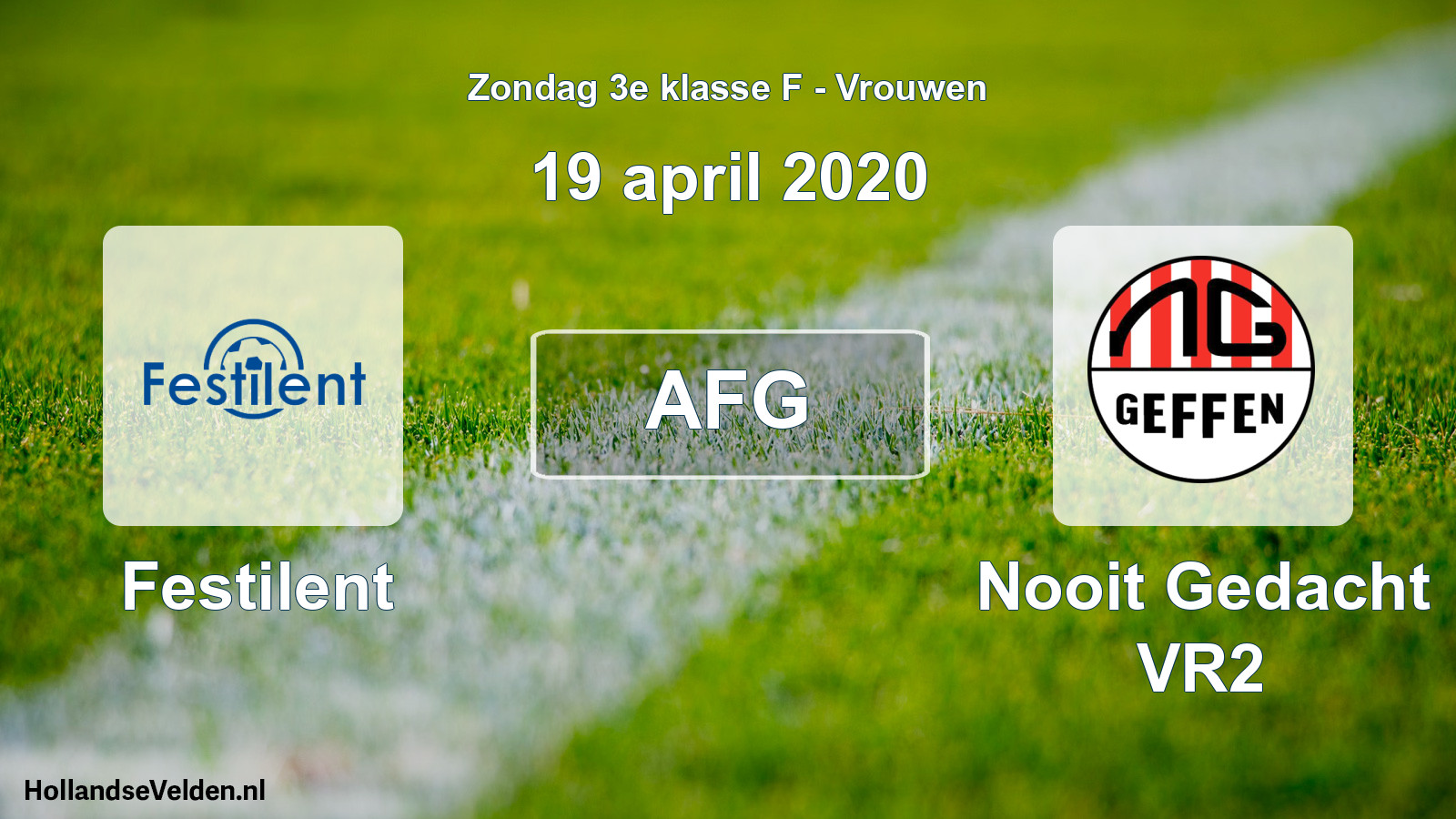 Geplande wedstrijd: Festilent - Nooit Gedacht VR2 (19 april 2020)