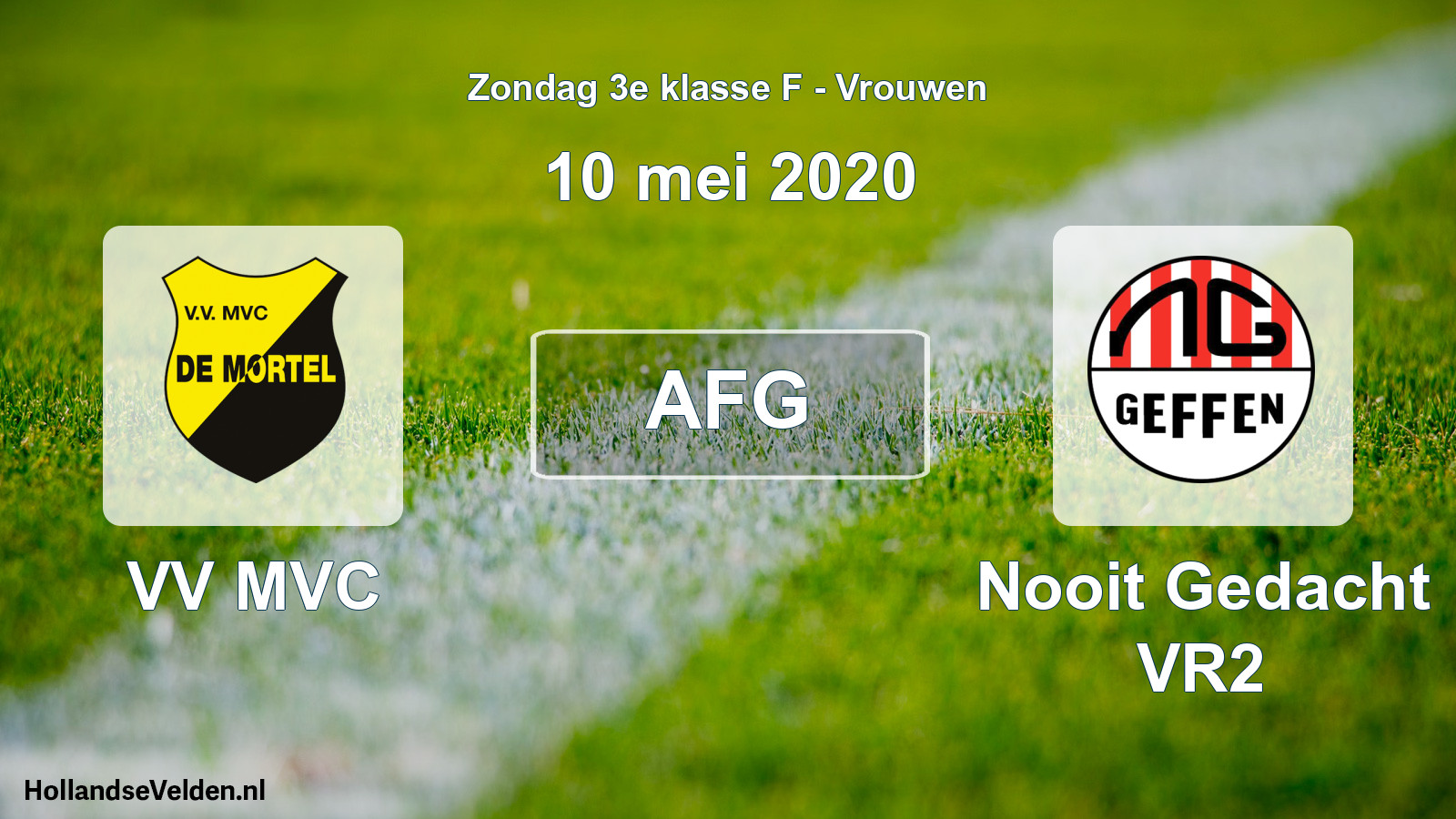 Geplande wedstrijd: VV MVC - Nooit Gedacht VR2 (10 mei 2020)
