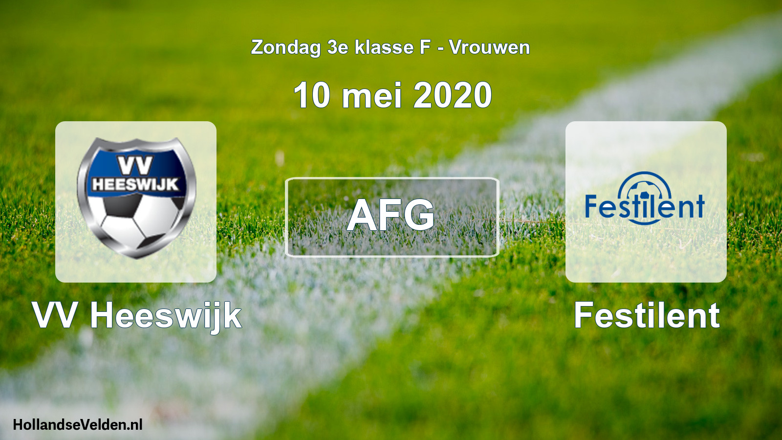 Geplande wedstrijd: VV Heeswijk - Festilent (10 mei 2020)