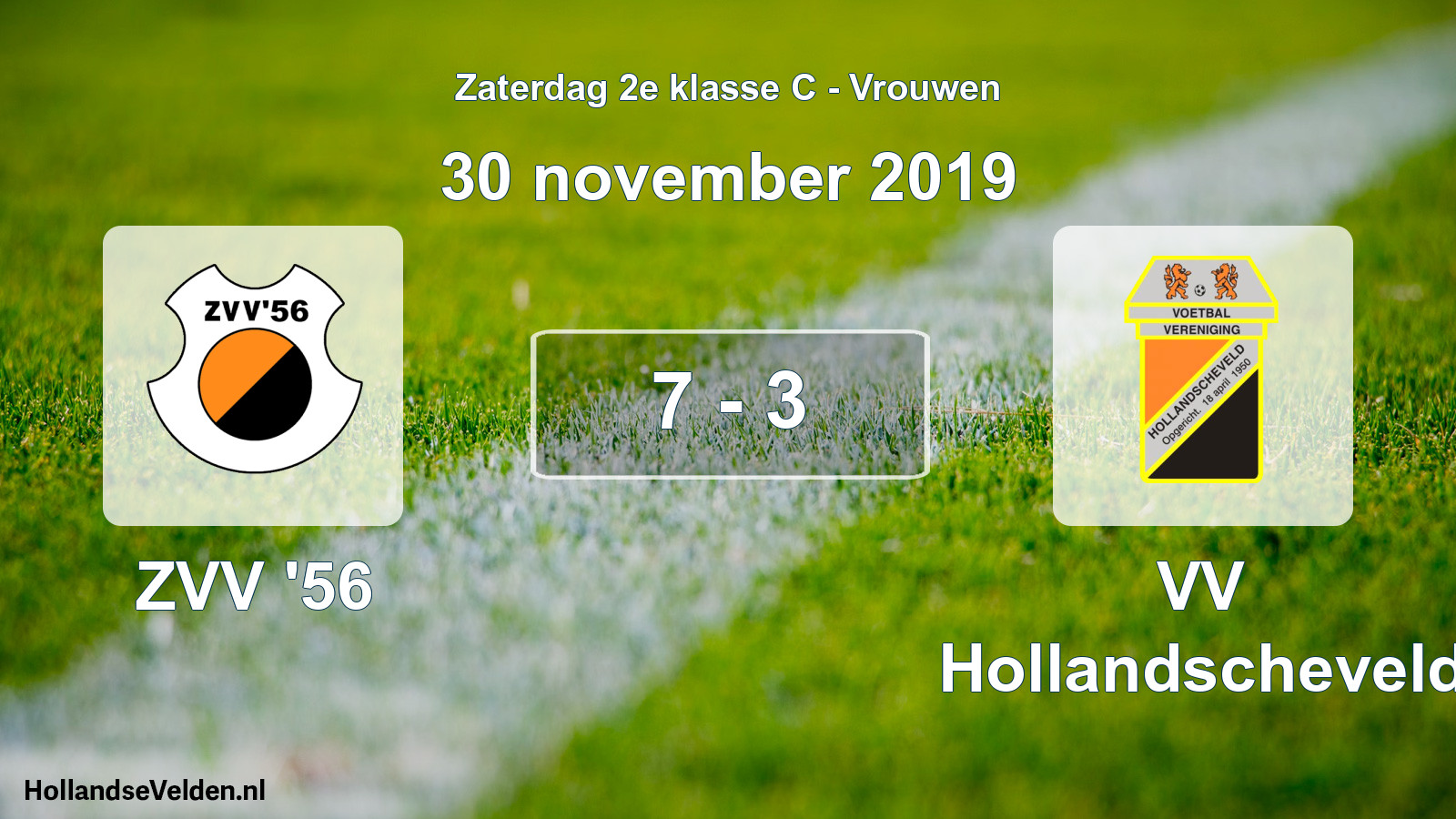 Total number of matches played: ZVV '56 - VV Hollandscheveld 7 - 3 (30 November 2019)
