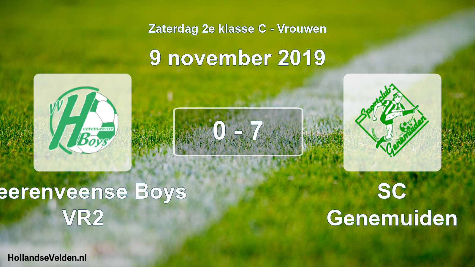 Total number of matches played: Heerenveense Boys VR2 - SC Genemuiden 0 - 7 (9 November 2019)