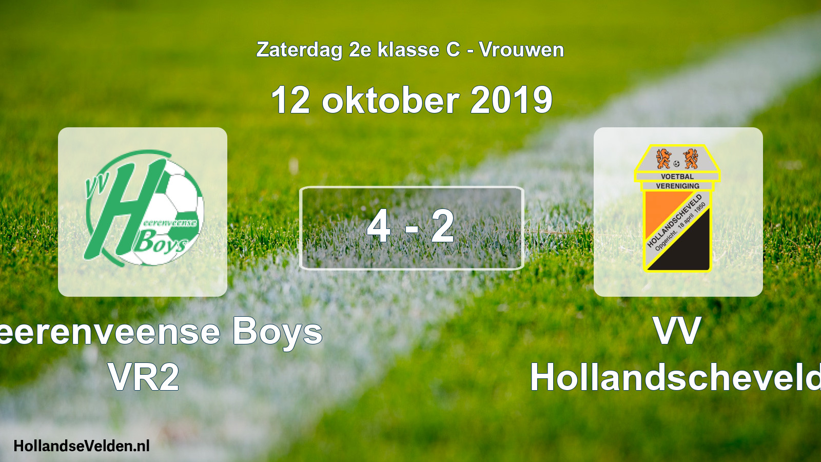Total number of matches played: Heerenveense Boys VR2 - VV Hollandscheveld 4 - 2 (12 October 2019)