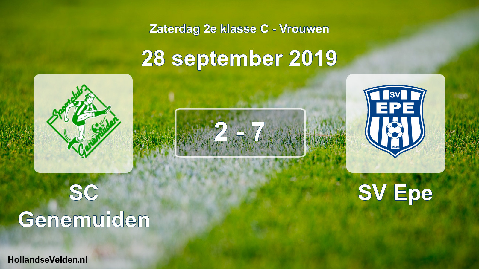 Total number of matches played: SC Genemuiden - SV Epe 2 - 7 (28 September 2019)