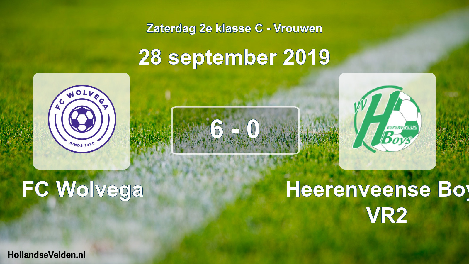 Total number of matches played: FC Wolvega - Heerenveense Boys VR2 6 - 0 (28 September 2019)