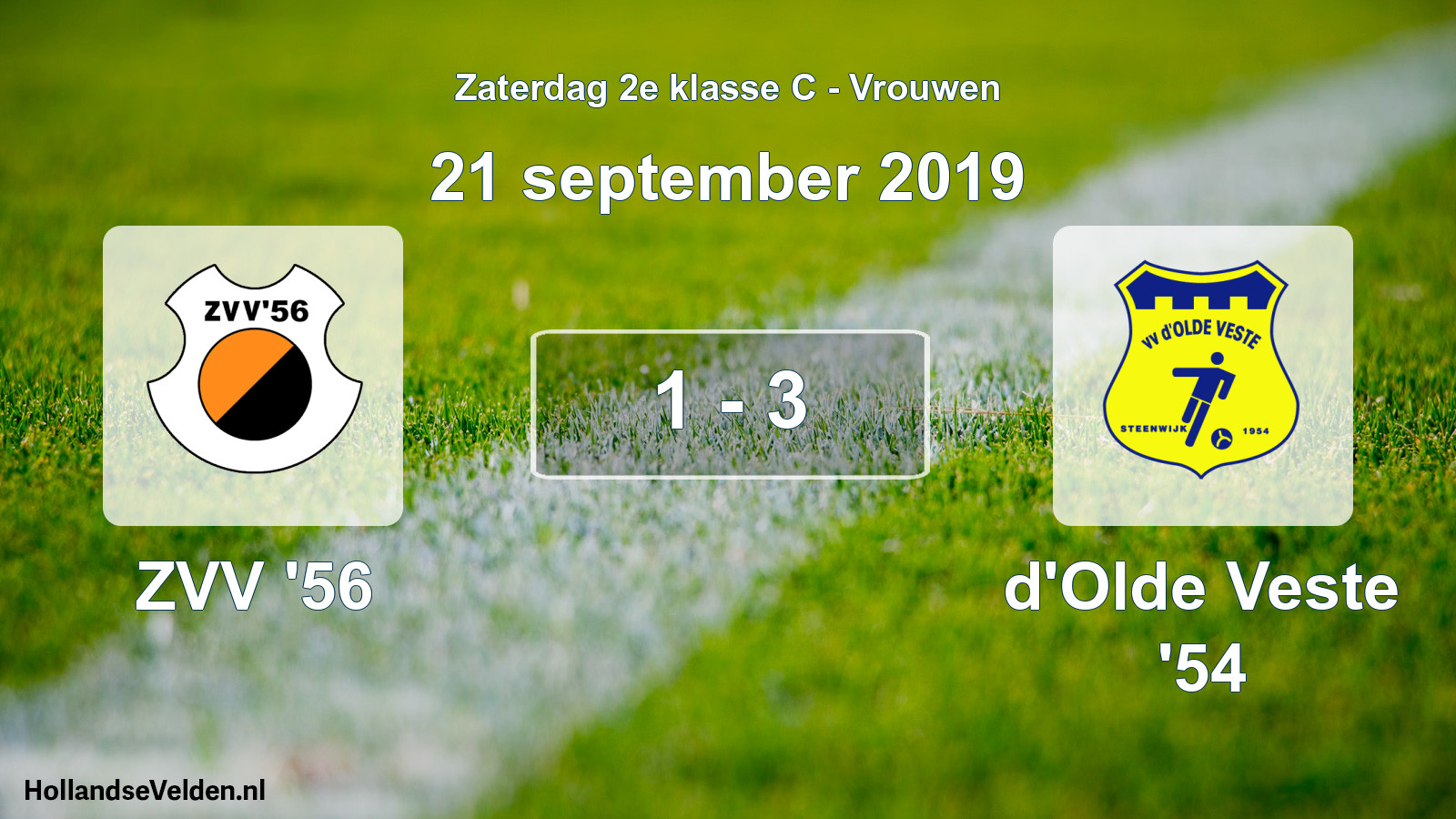 Total number of matches played: ZVV '56 - d'Olde Veste '54 1 - 3 (21 September 2019)