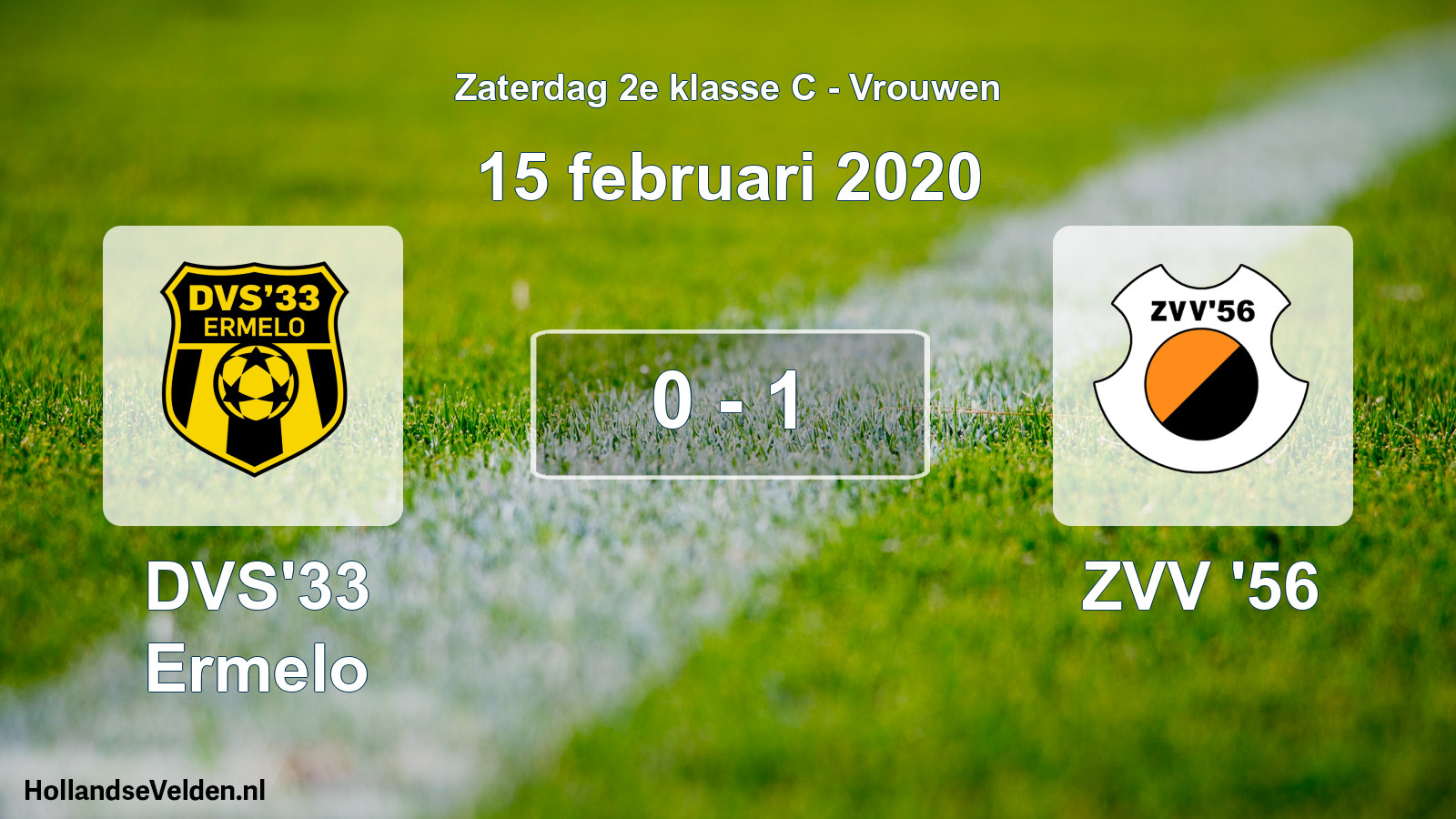 Total number of matches played: DVS'33 Ermelo - ZVV '56 0 - 1 (15 February 2020)