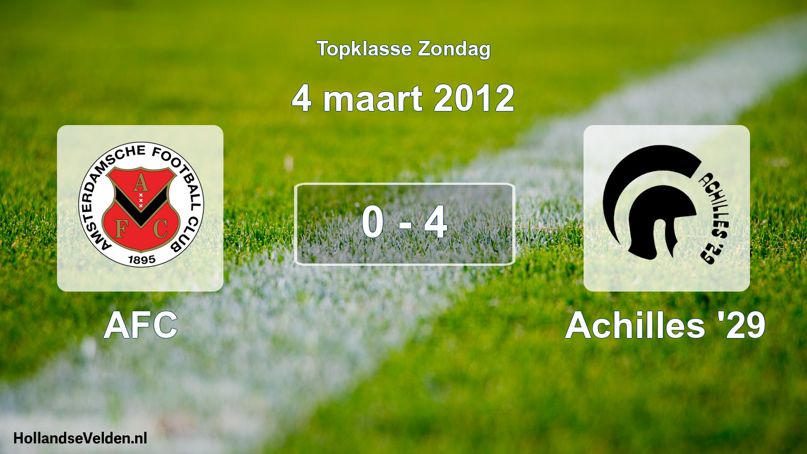 Total number of matches played: AFC - Achilles '29 0 - 4 (4 March 2012)