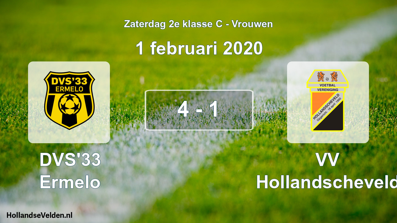 Total number of matches played: DVS'33 Ermelo - VV Hollandscheveld 4 - 1 (1 February 2020)