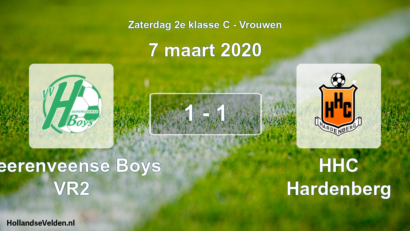 Total number of matches played: Heerenveense Boys VR2 - HHC Hardenberg 1 - 1 (7 March 2020)