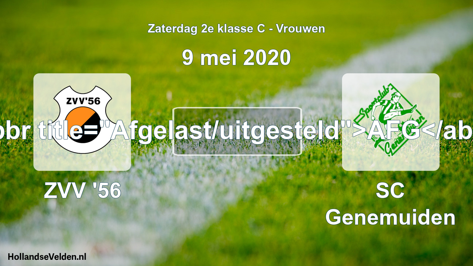 Scheduled Match: ZVV '56 - SC Genemuiden (9 May 2020)