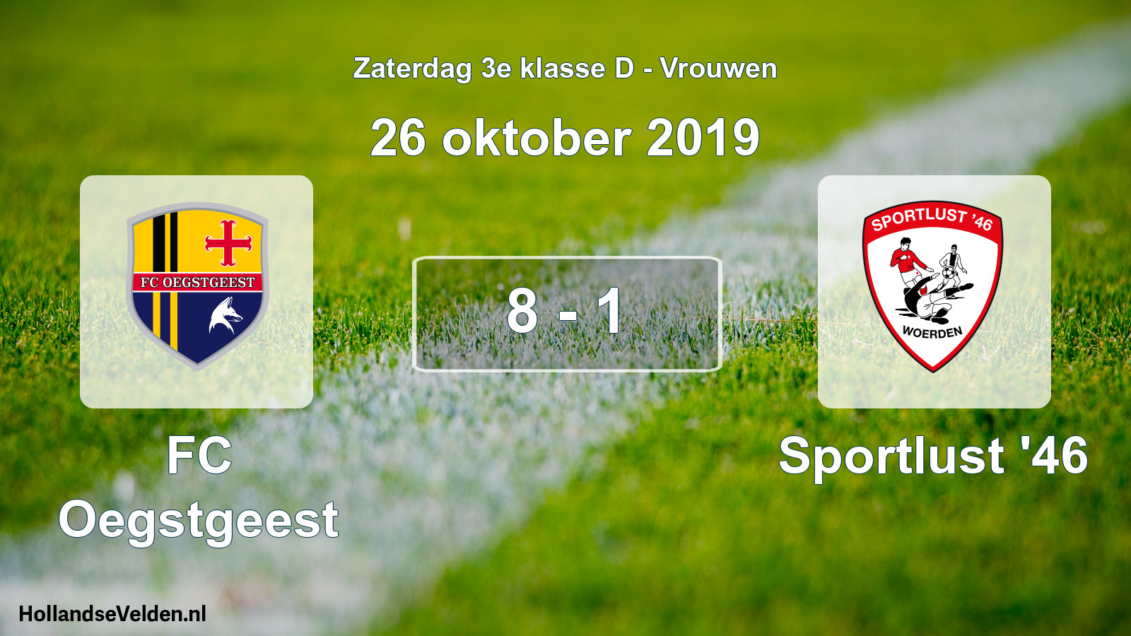 Total number of matches played: FC Oegstgeest - Sportlust '46 8 - 1 (26 October 2019)
