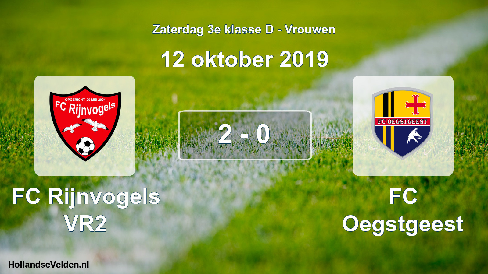 Total number of matches played: FC Rijnvogels VR2 - FC Oegstgeest 2 - 0 (12 October 2019)