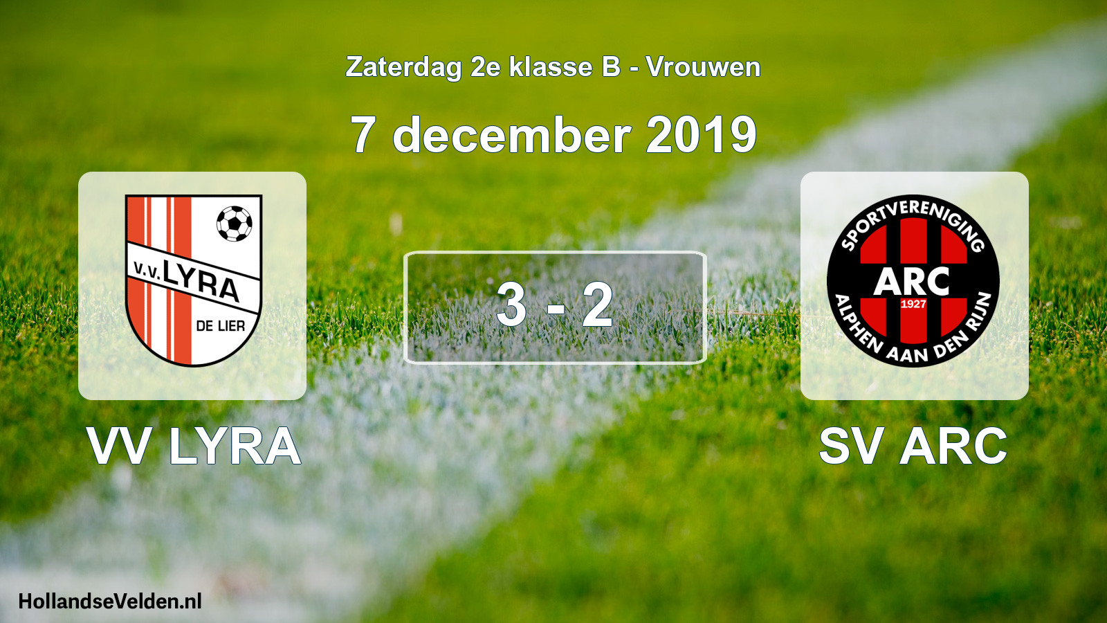 Total number of matches played: VV LYRA - SV ARC 3 - 2 (7 December 2019)