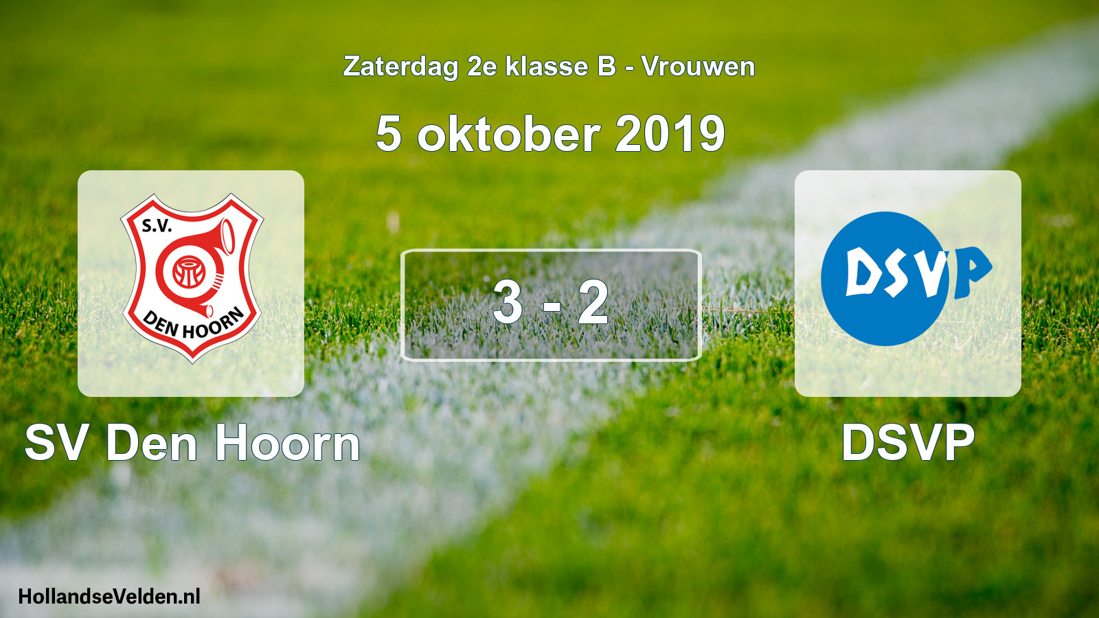 Total number of matches played: SV Den Hoorn - DSVP 3 - 2 (5 October 2019)