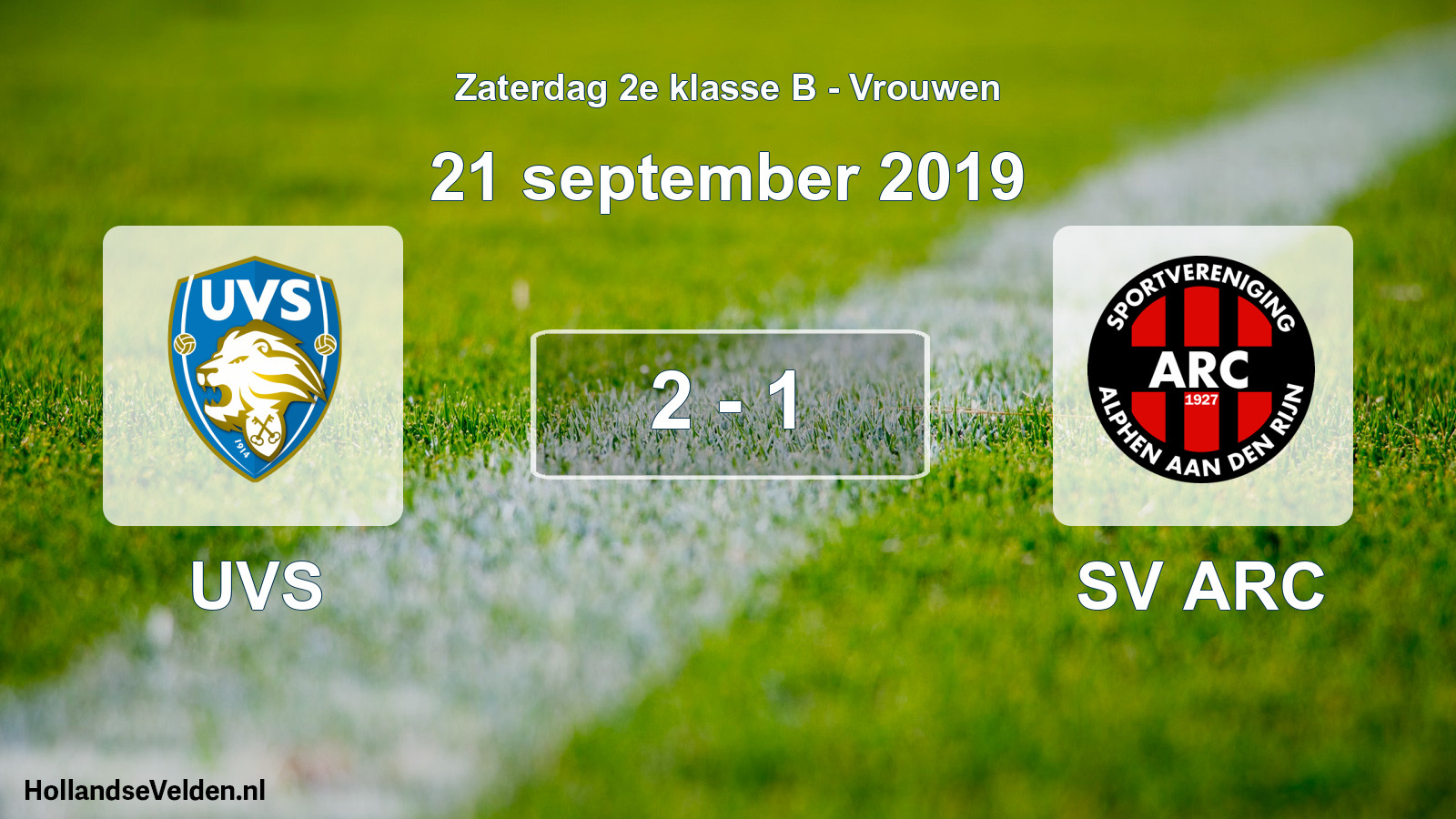 Total number of matches played: UVS - SV ARC 2 - 1 (21 September 2019)