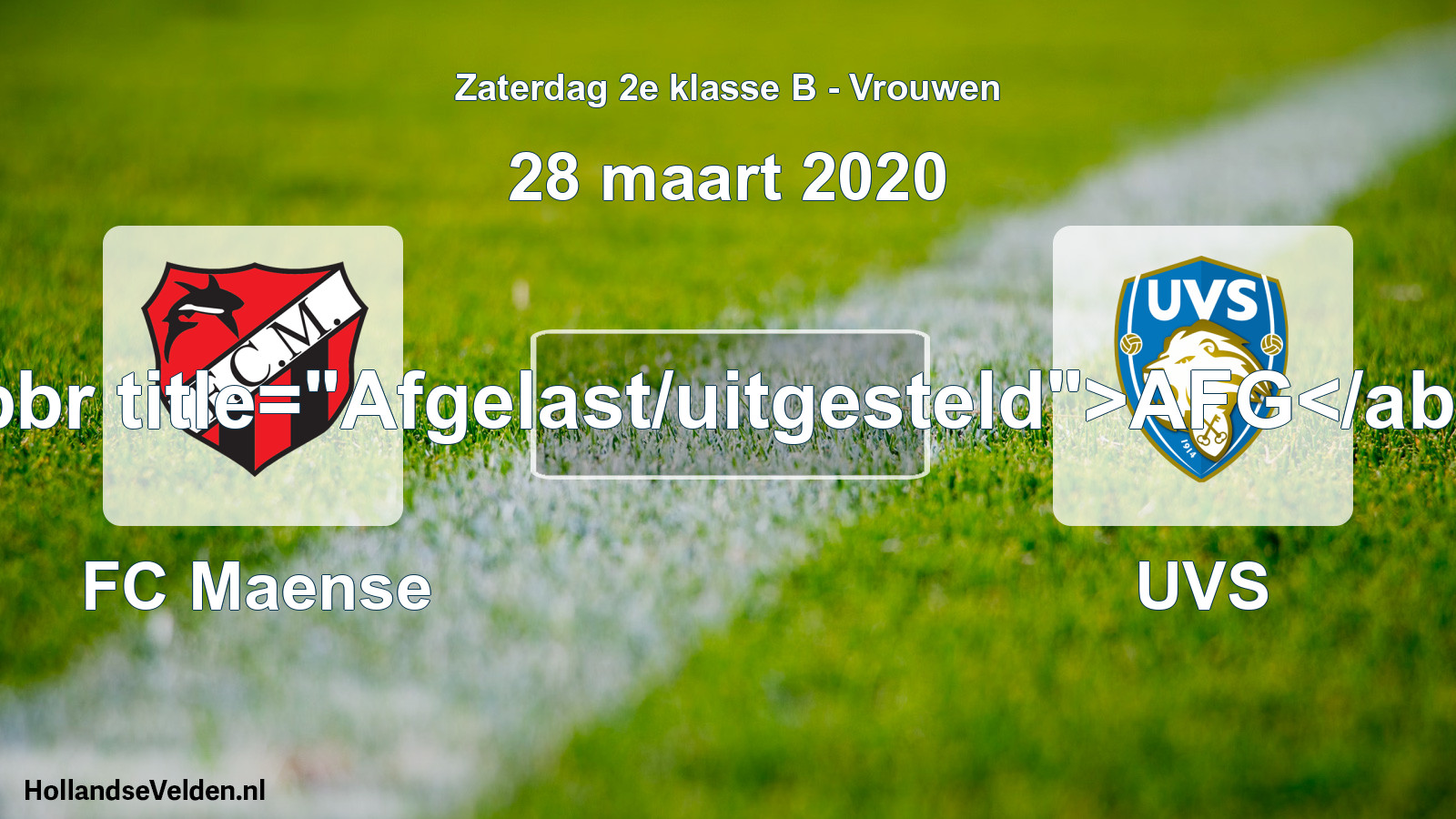 Scheduled Match: FC Maense - UVS (28 March 2020)