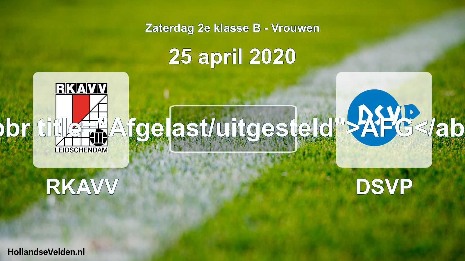 Scheduled Match: RKAVV - DSVP (25 April 2020)